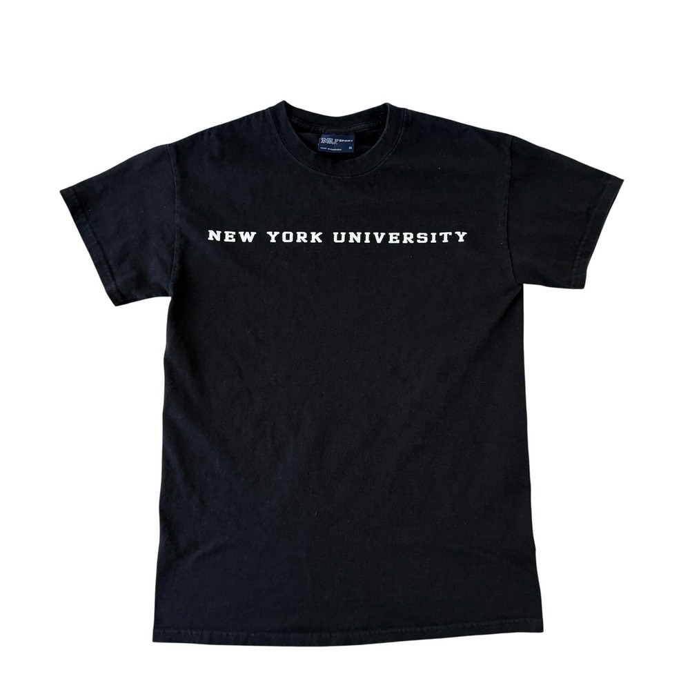 VTG‎ New York University T-Shirt Small Black NYU Collegiate MV Sport Tee